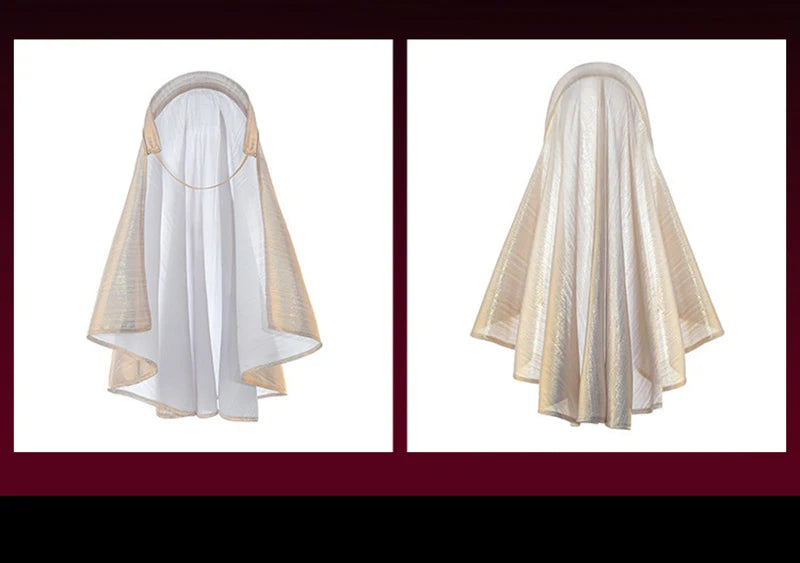 Anime Nun Costume Cosplay Outfit Sexy Women Goddess Gilding Chain Dress Halloween Performance Fancy Cute Sweet Dress Up Uniform