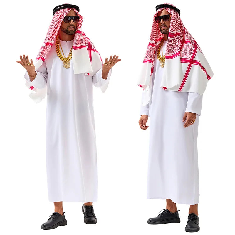Middle East Arabic Robe Costume Suit Men Women Dubai Tycoon UAE Cosplay Costume Stage Performance Halloween Carnival Party 2025