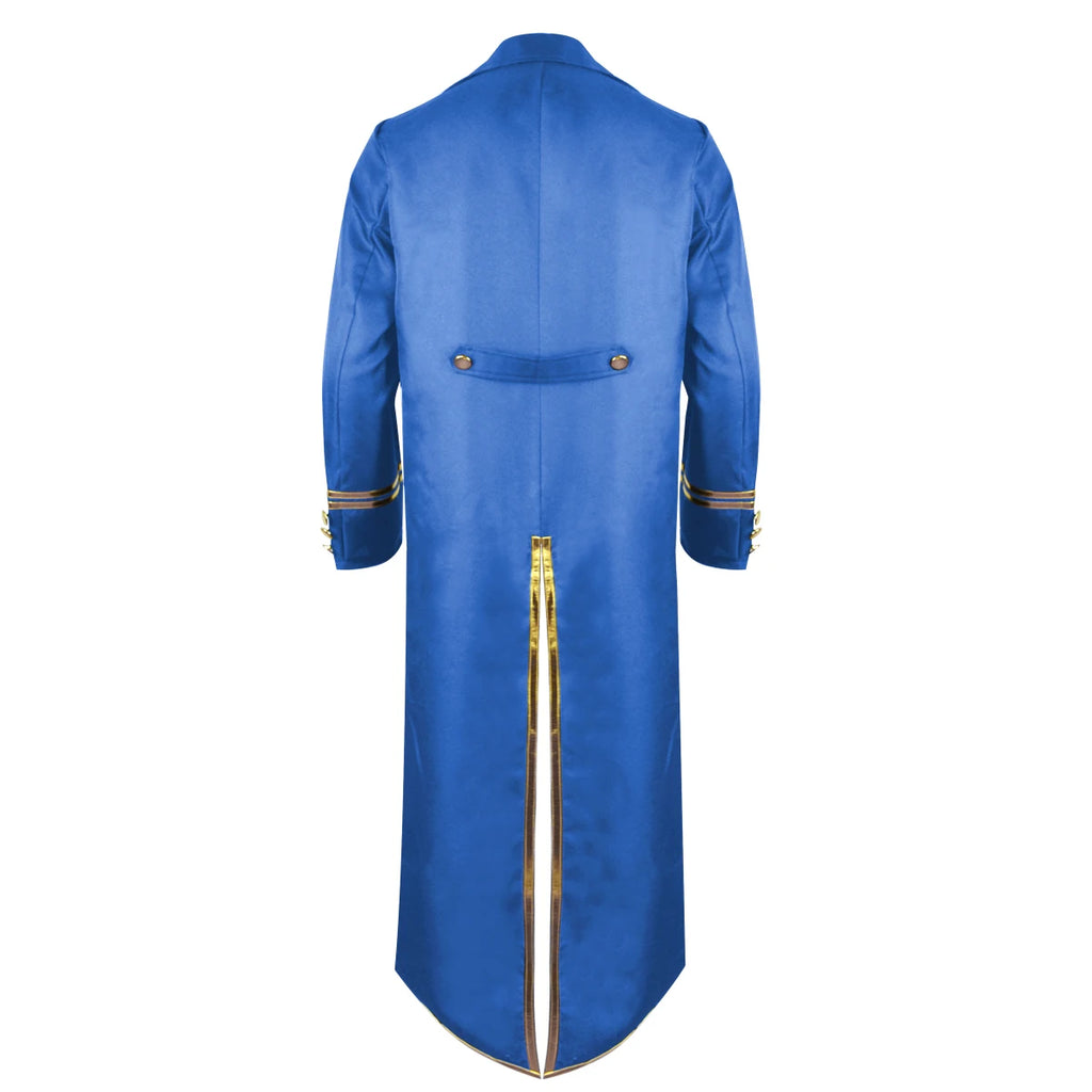 Halloween Costume Men Tuxedo Medieval Vintage Costume Male Mid-Length Punk Vintage Gilt Tuxedo Stage Performance Clothing