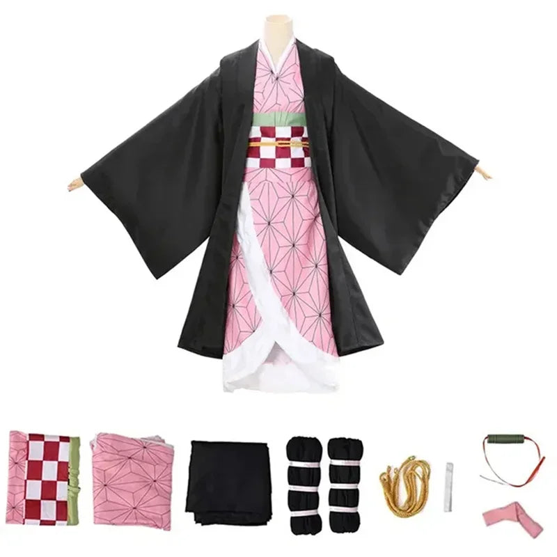 2026.Costume de Cosplay  Kamado Nezuko, uniforme de fête de carnaval Anime japonais pour adultes, Costume d'halloween