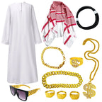 Middle East Arabic Robe Costume Suit Men Women Dubai Tycoon UAE Cosplay Costume Stage Performance Halloween Carnival Party 2025
