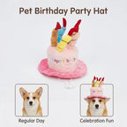 Pet Birthday Party Hat Toy Set For Cats and Dogs Elastic Comfortable Wear Bite Resistant Durable Photo Prop Gift