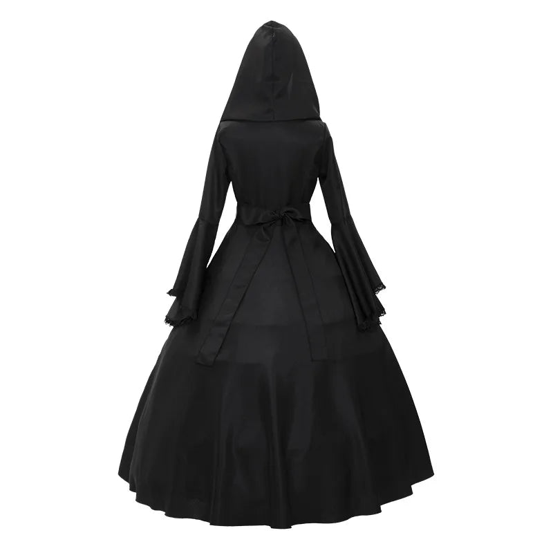 Halloween Costumes Court Dress Fashion Vintage Long Sleeve Floor Length Renaissance Gothic Cosplay Medieval Dress Carnival Party