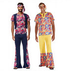 Couples 70s 80s Hippie Disco Costumes Women Men Bohemian Tribal Retro Rock Cosplay Outfits Carnival Halloween Party Stage Perf