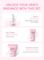 Sakura Skin Care Sets Face Cream Serum Toner Facial Cleanser Sunscreen Eye Cream Gift Box Face Skin Care Set Product 3pcs/Set
