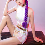 Cosplay Costumes White Performance Costumes for Group Adult Top + Shorts + Belt Festival Performance Outfit Anime Costume