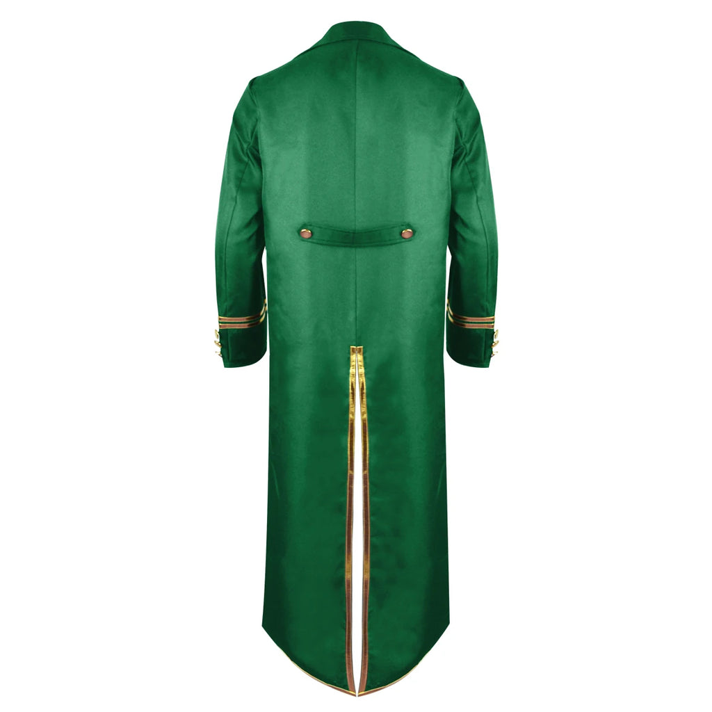 Halloween Costume Men Tuxedo Medieval Vintage Costume Male Mid-Length Punk Vintage Gilt Tuxedo Stage Performance Clothing