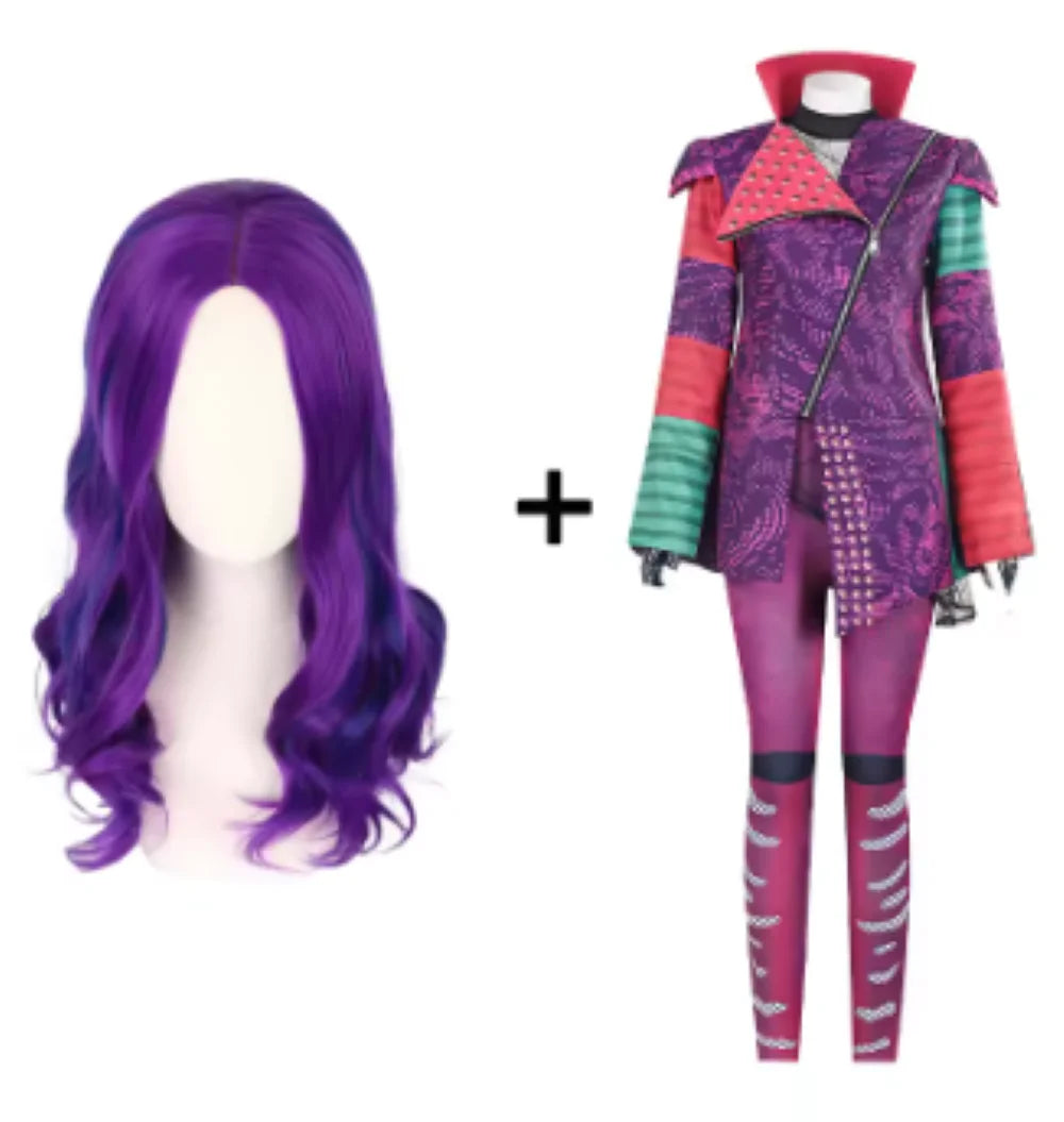 Costume de Cosplay du film Descendants Mal, uniforme, manteau, gilet, pantalon, gants, tenues pour femmes adultes, Costume de je