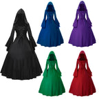 Halloween Costumes Court Dress Fashion Vintage Long Sleeve Floor Length Renaissance Gothic Cosplay Medieval Dress Carnival Party