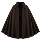 Women Renaissance Costume Medival Halloween Short Steampunk Velvet Cape Gothic Witch Wizards Hooded Cloak