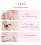 Sakura Skin Care Sets Face Cream Serum Toner Facial Cleanser Sunscreen Eye Cream Gift Box Face Skin Care Set Product 3pcs/Set