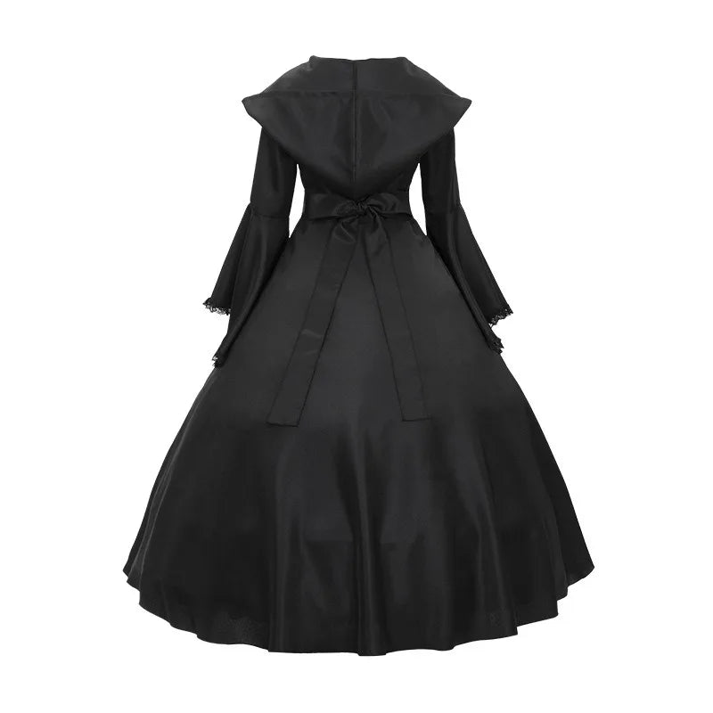 Halloween Costumes Court Dress Fashion Vintage Long Sleeve Floor Length Renaissance Gothic Cosplay Medieval Dress Carnival Party