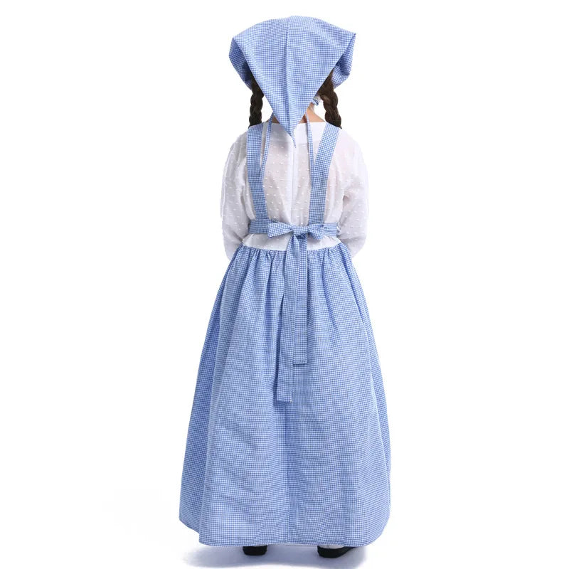 Enfant Drama Stage Performance Costumes Halloween Costumes European Pastoral Style Farm Clothes Flower Shop Chica Dress