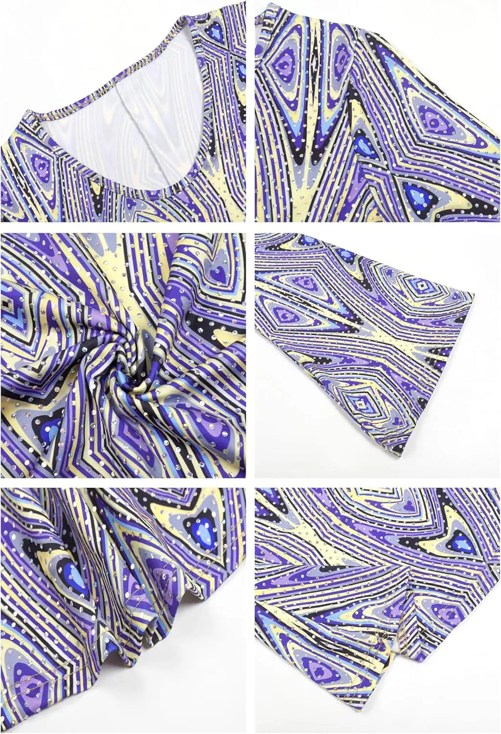 70s Disco Outfit Women, 7 PCS 70's Disco Dress Costume Hippie Clothes Accessories Jewelry Halloween dress anime clothes dress