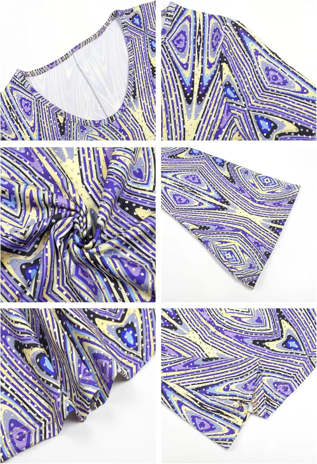 70s Disco Outfit Women, 7 PCS 70's Disco Dress Costume Hippie Clothes Accessories Jewelry Halloween dress anime clothes dress