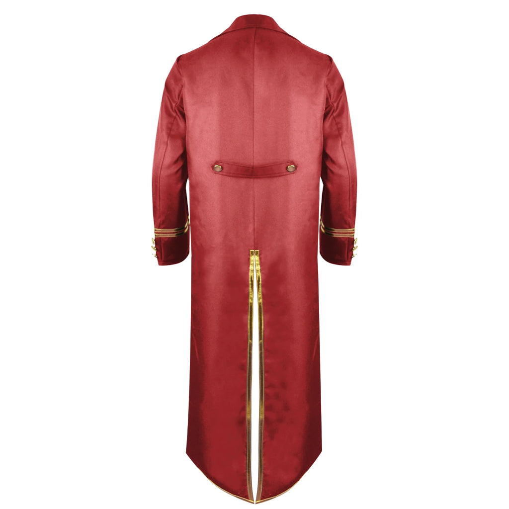 Halloween Costume Men Tuxedo Medieval Vintage Costume Male Mid-Length Punk Vintage Gilt Tuxedo Stage Performance Clothing