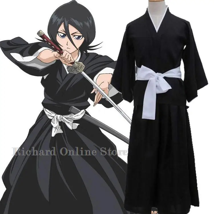 Full Outfit Costumes Anime Cosplay Bleach Rukia Kurosaki Ichigo Die Pa Soul Society Shinigami Kimono Thousand-Year Blood War
