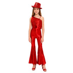Kids Girls 70s Disco Outfits Sequins Jazz Dance Costume Hippie Hip Hop 60s Costumes Tassels Flared Jumpsuit Pageant Party Romper