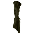 Womens Renaissance Costumes Halloween Costume for Womens Medieval Vintage Hooded Costume High Low Pullover Dress