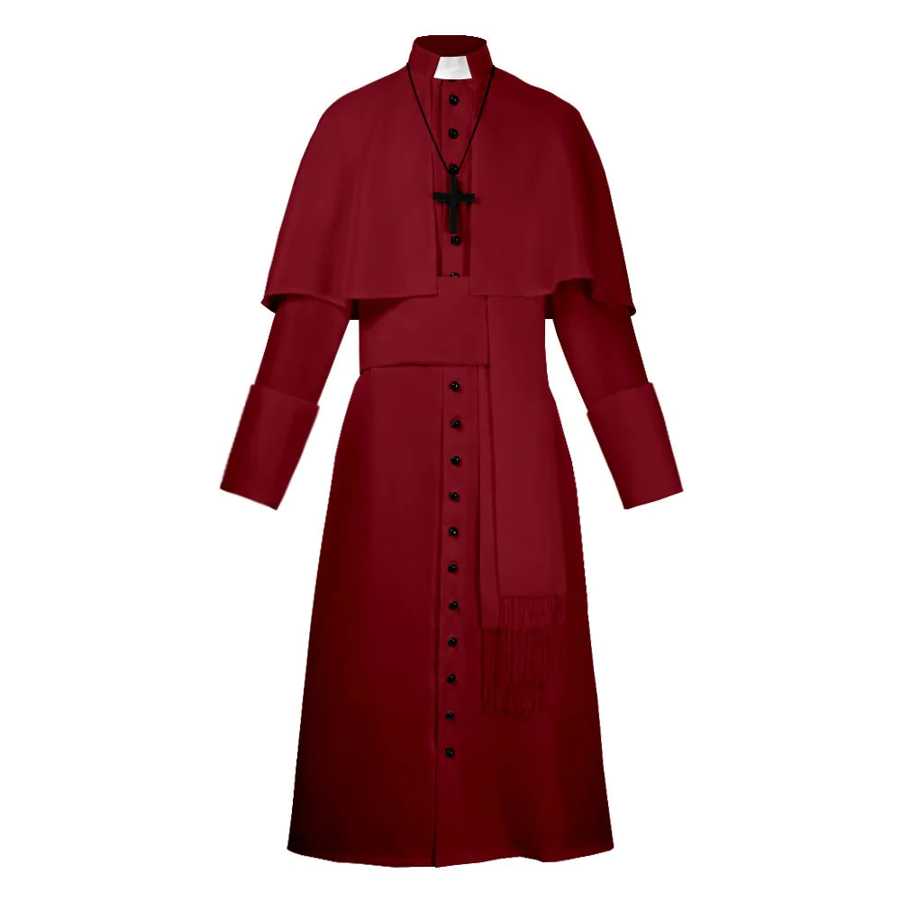 Medieval Priest And Priestess Cosplay Attire Four Color Medieval Retro Robe Cosplay Costume For Halloween Carnival Masquerade