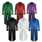 Halloween Costume Men Tuxedo Medieval Vintage Costume Male Mid-Length Punk Vintage Gilt Tuxedo Stage Performance Clothing