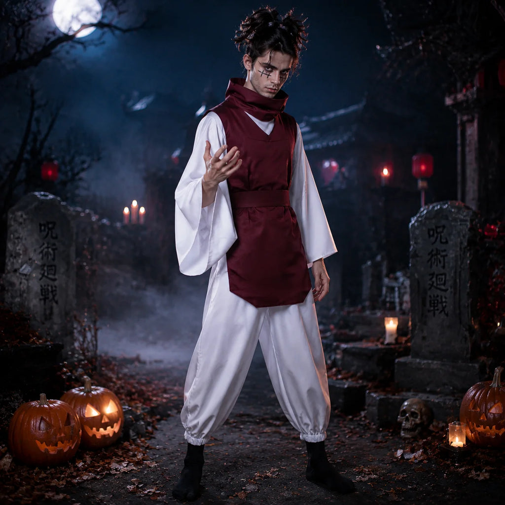 Choso Costume Cosplay Anime Character Halloween Outfit Kimono Vest Belt Pants Set Comic Con Party Role Play