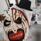 Men Halloween Costumes Art The Clown Cosplay Costume Movie Terrifierr 2 Bloody Jumpsuit Male Jumpsuit Horror Outfits