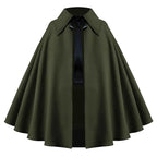Women Renaissance Costume Medival Halloween Short Steampunk Velvet Cape Gothic Witch Wizards Hooded Cloak