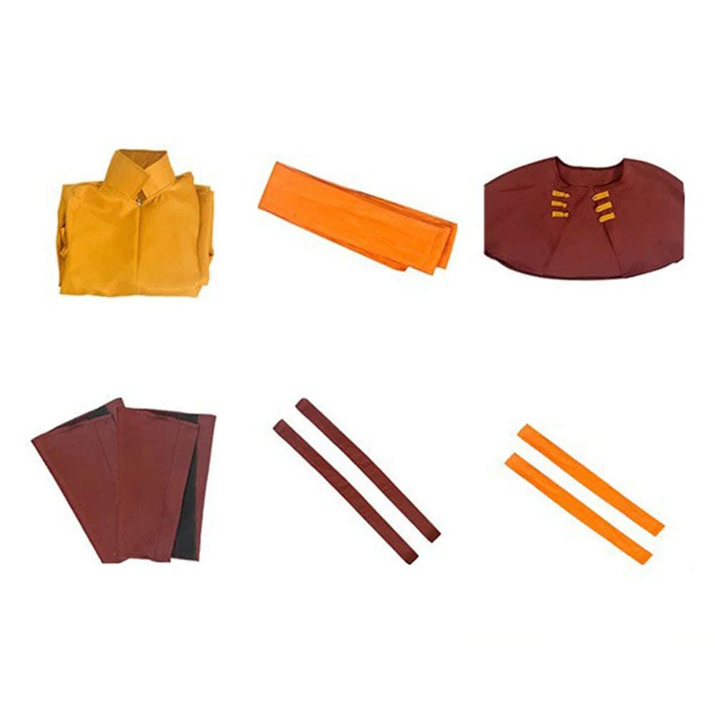 Kids Aang Katara Cosplay Costume Disguise Avatar Anime Last Airbender Role Play Fantasia Outfits Halloween Carnival Suit
