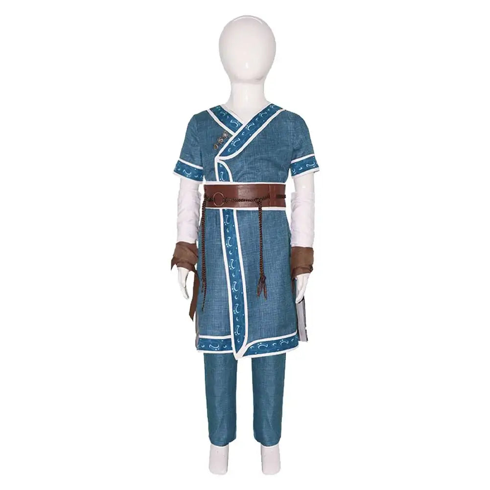Kids Aang Katara Cosplay Costume Disguise Avatar Anime Last Airbender Role Play Fantasia Outfits Halloween Carnival Suit