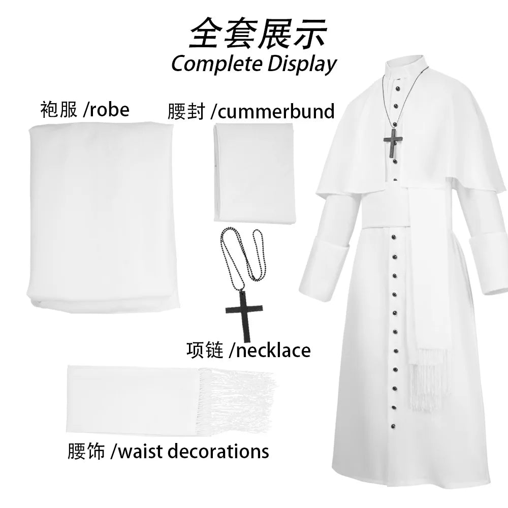 Medieval Priest And Priestess Cosplay Attire Four Color Medieval Retro Robe Cosplay Costume For Halloween Carnival Masquerade