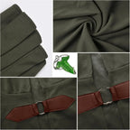 Medieval Costume Cloak with hood men Adult Renaissance Hooded Cloak with Green Leaf Brooch Necklace