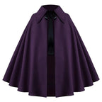 Women Renaissance Costume Medival Halloween Short Steampunk Velvet Cape Gothic Witch Wizards Hooded Cloak
