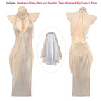 Anime Nun Costume Cosplay Outfit Sexy Women Goddess Gilding Chain Dress Halloween Performance Fancy Cute Sweet Dress Up Uniform