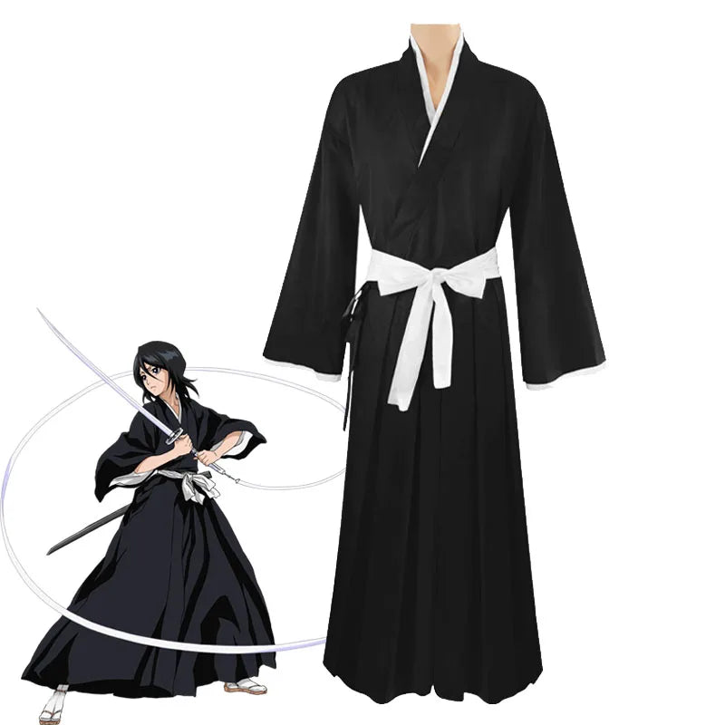Full Outfit Costumes Anime Cosplay Bleach Rukia Kurosaki Ichigo Die Pa Soul Society Shinigami Kimono Thousand-Year Blood War