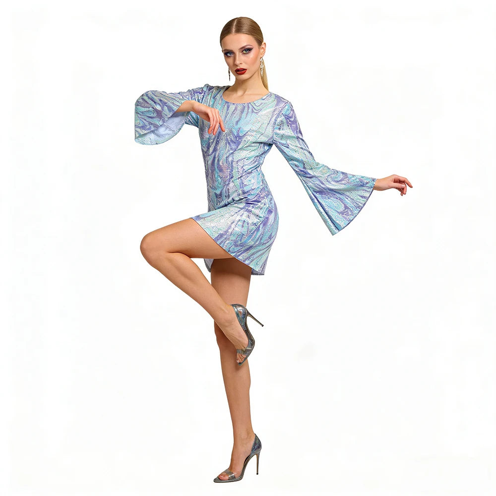 New Halloween Vintage 70s 80s Rock Women Disco Dress Hippie Costumes 60's  Birthday Outfits 1970s Prom Sequin Dresses Cosplay