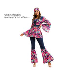 Couples 70s 80s Hippie Disco Costumes Women Men Bohemian Tribal Retro Rock Cosplay Outfits Carnival Halloween Party Stage Perf