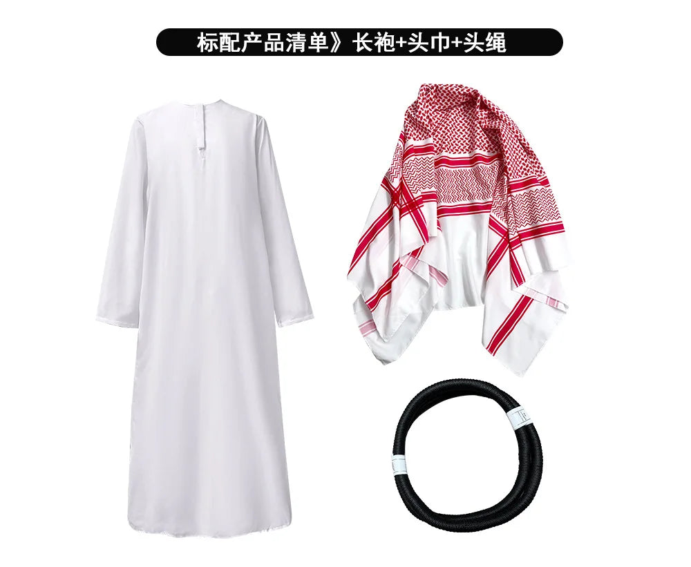 Middle East Arabic Robe Costume Suit Men Women Dubai Tycoon UAE Cosplay Costume Stage Performance Halloween Carnival Party 2025