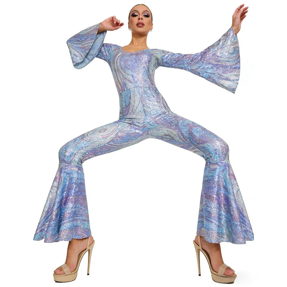 New Halloween Vintage 70s 80s Rock Women Disco Dress Hippie Costumes 60's  Birthday Outfits 1970s Prom Sequin Dresses Cosplay