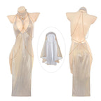 Anime Nun Costume Cosplay Outfit Sexy Women Goddess Gilding Chain Dress Halloween Performance Fancy Cute Sweet Dress Up Uniform