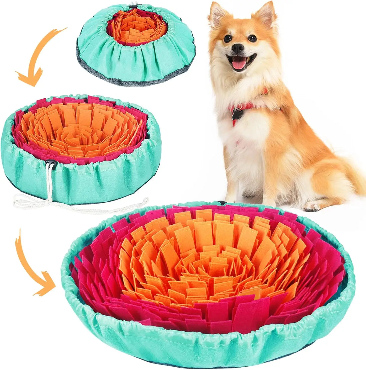 Pet Snuffle Mat for Dogs, Interactive Feed Game for Boredom, Encourages Natural Foraging Skills for Cats Dogs Bowl Travel Use