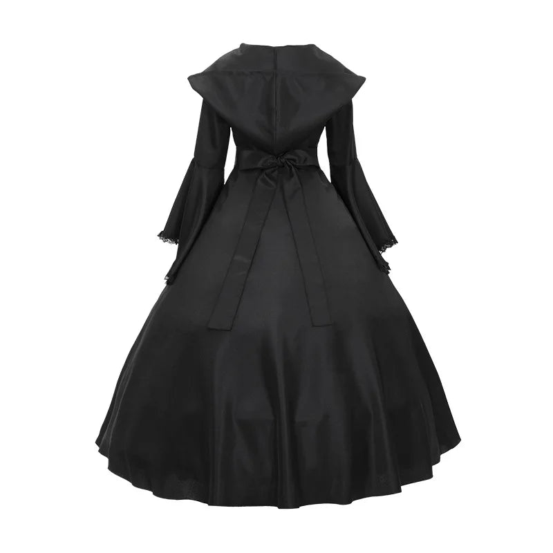 Halloween Costumes Court Dress Fashion Vintage Long Sleeve Floor Length Renaissance Gothic Cosplay Medieval Dress Carnival Party