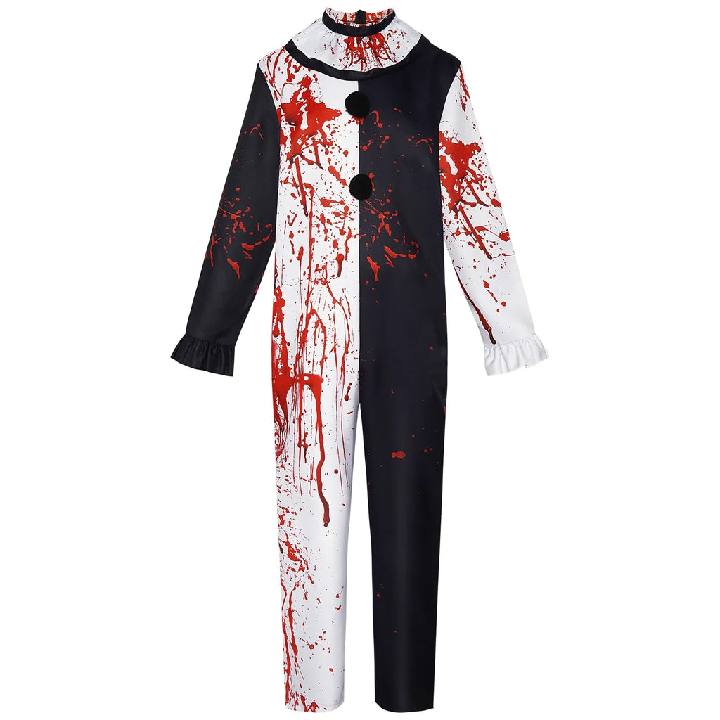 Men Halloween Costumes Art The Clown Cosplay Costume Movie Terrifierr 2 Bloody Jumpsuit Male Jumpsuit Horror Outfits