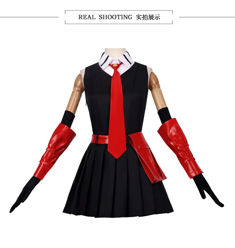 Halloween Costume Anime Akame Ga Kill Kurome Cosplay Outfit Belt Tie Gloves JK Uniform Party Gathering Role Play Full Clothe Set
