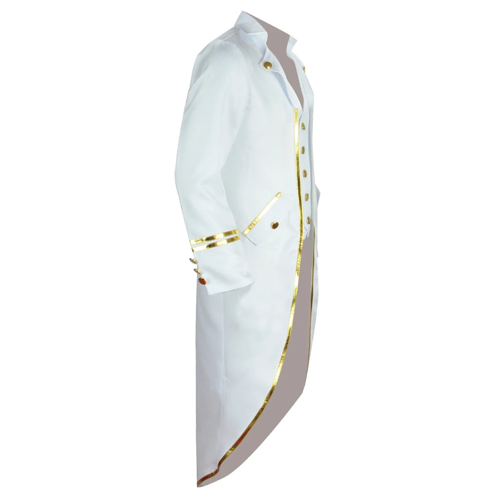 Halloween Costume Men Tuxedo Medieval Vintage Costume Male Mid-Length Punk Vintage Gilt Tuxedo Stage Performance Clothing