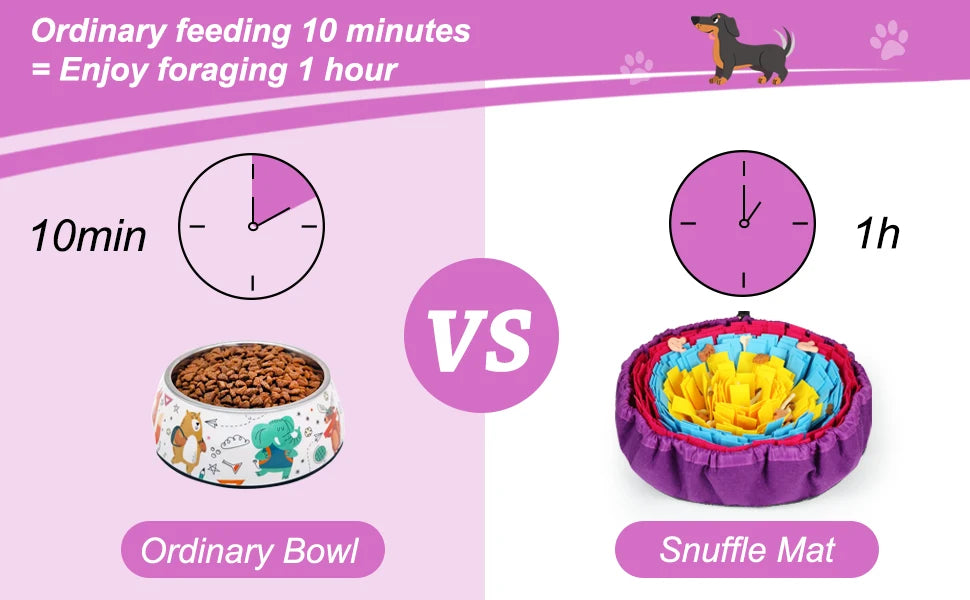 Pet Snuffle Mat for Dogs, Interactive Feed Game for Boredom, Encourages Natural Foraging Skills for Cats Dogs Bowl Travel Use