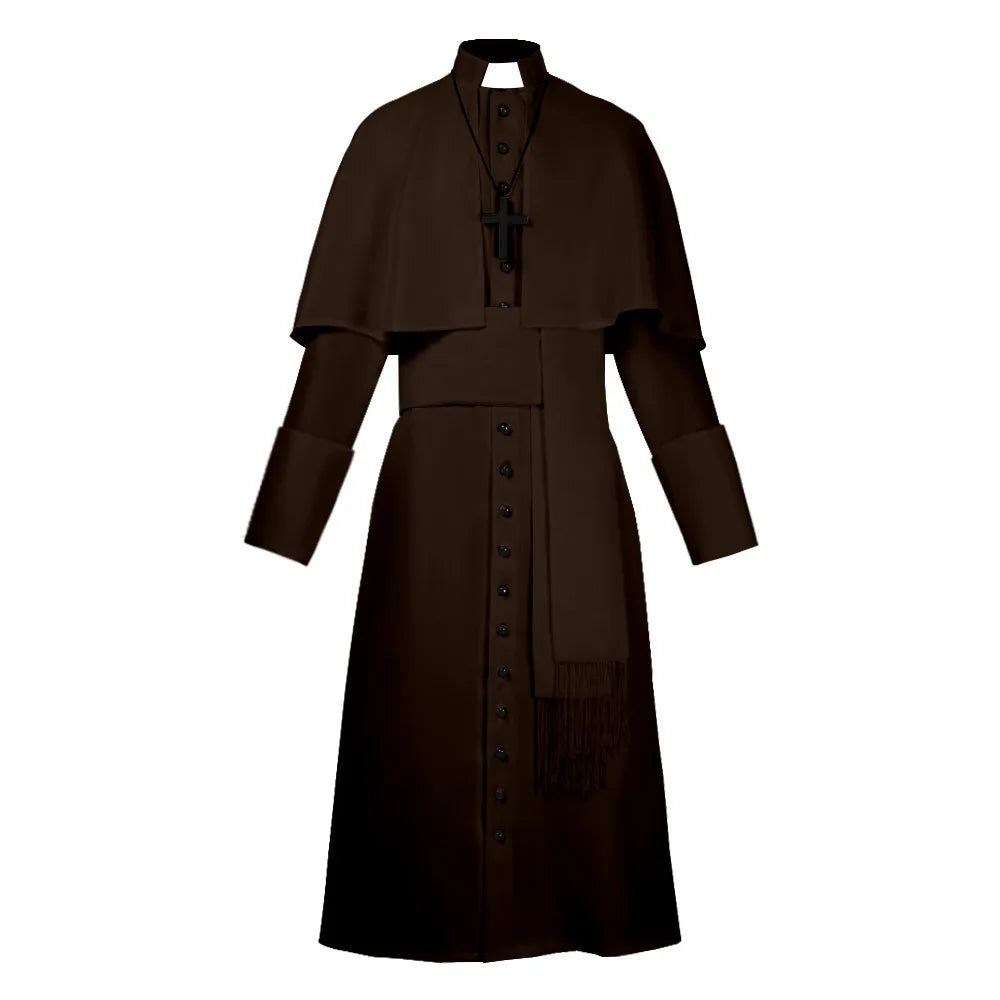 Medieval Priest And Priestess Cosplay Attire Four Color Medieval Retro Robe Cosplay Costume For Halloween Carnival Masquerade