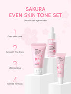 Sakura Skin Care Sets Face Cream Serum Toner Facial Cleanser Sunscreen Eye Cream Gift Box Face Skin Care Set Product 3pcs/Set