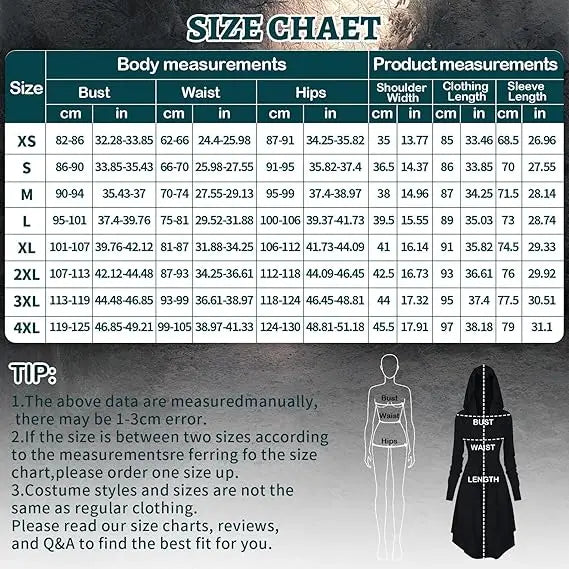 Womens Renaissance Costumes Halloween Costume for Womens Medieval Vintage Hooded Costume High Low Pullover Dress