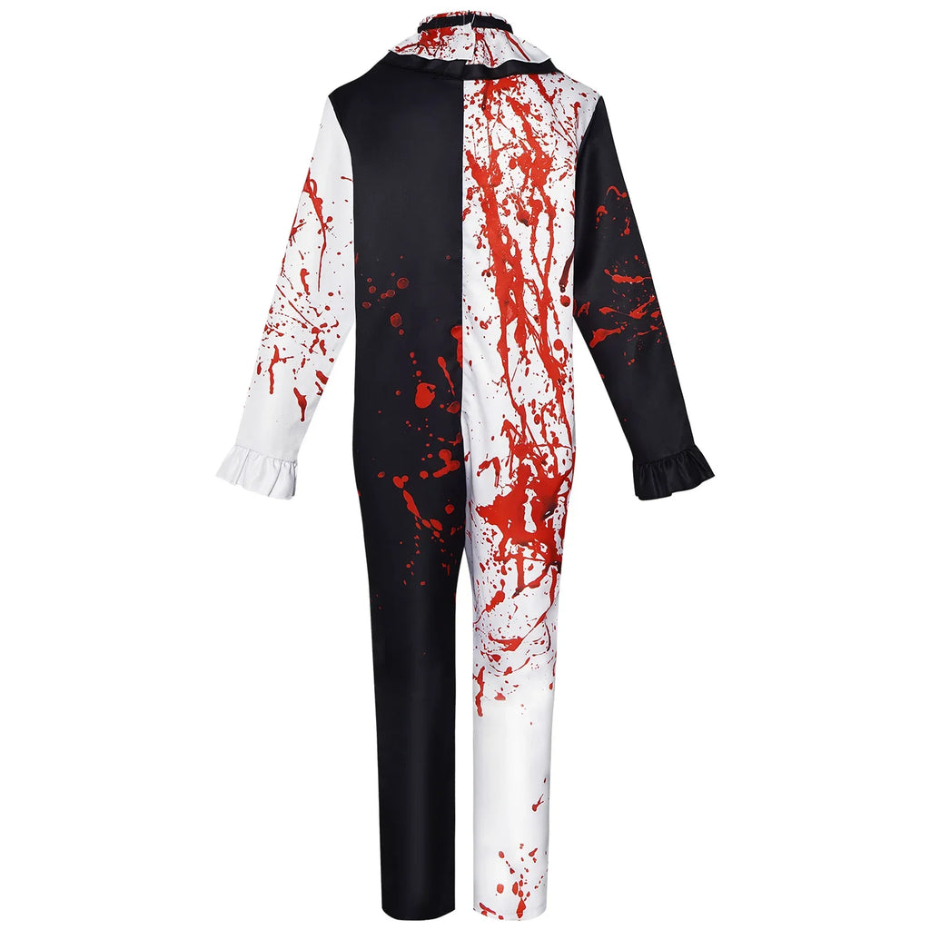 Men Halloween Costumes Art The Clown Cosplay Costume Movie Terrifierr 2 Bloody Jumpsuit Male Jumpsuit Horror Outfits